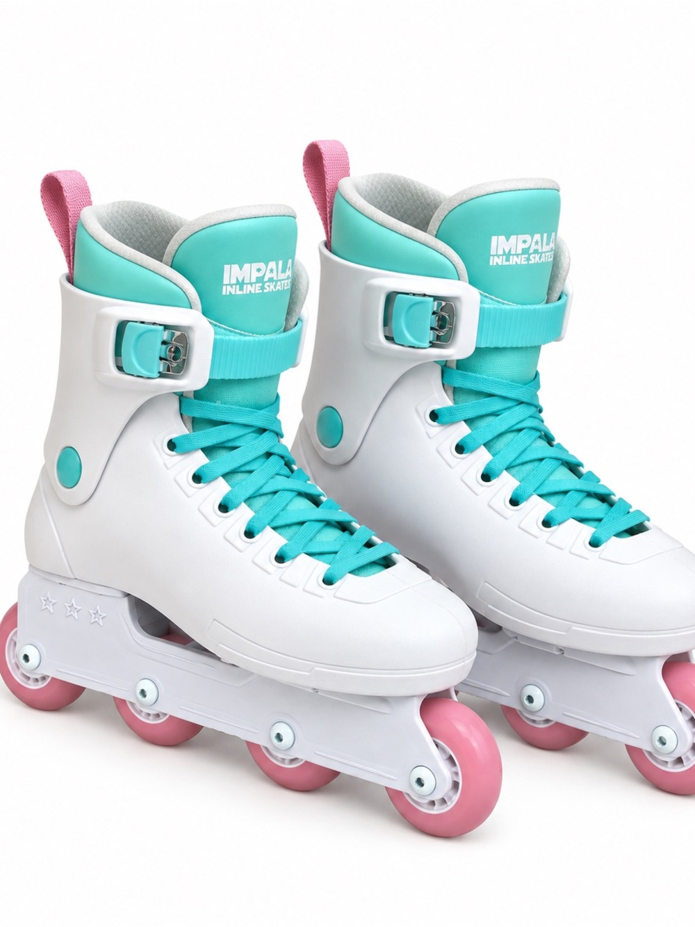 Impala Lightspeed Inline Skates White Teal Pink Women’s Size 8 EU 39